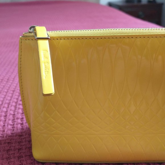 Paul Smith NWOT No 9 Women's Yellow Leather Cosmetic Bag Clutch with box - Picture 5 of 16